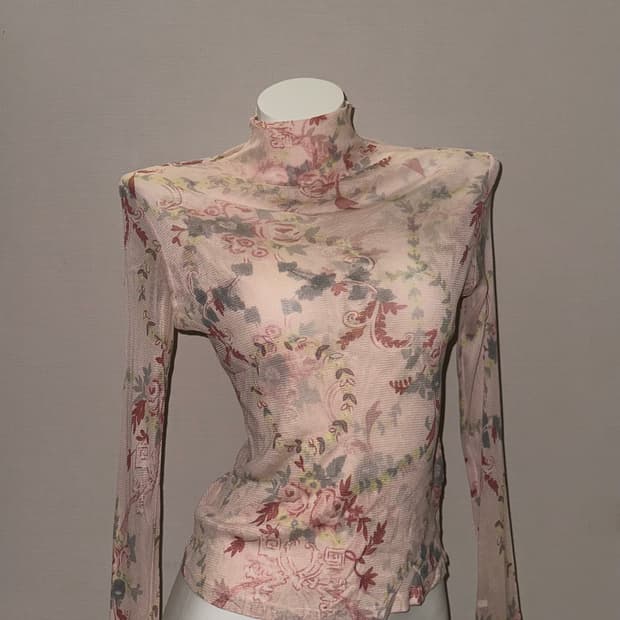 페어리코어 시스루 반폴라 롱슬리브