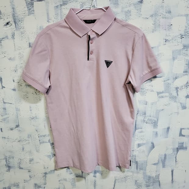 게스 로고 카라 반팔티 