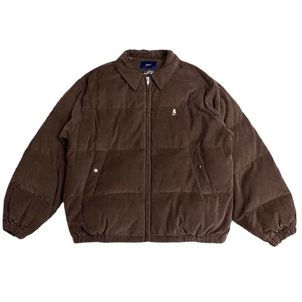 YALE 코듀로이 웜업 브라운 패딩 L