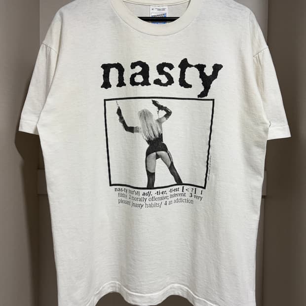 빈티지 90s Bad Habits Nasty BDSM 티셔츠