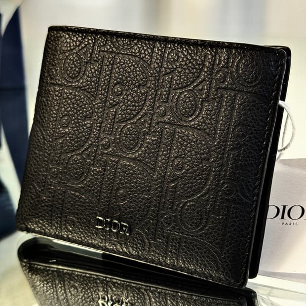 [새상품/풀구성] 디올 그래피티 레더 반지갑