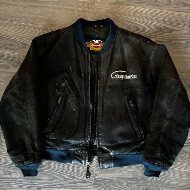 할리데이비슨 90s 스웨이드 가죽 라이더자켓