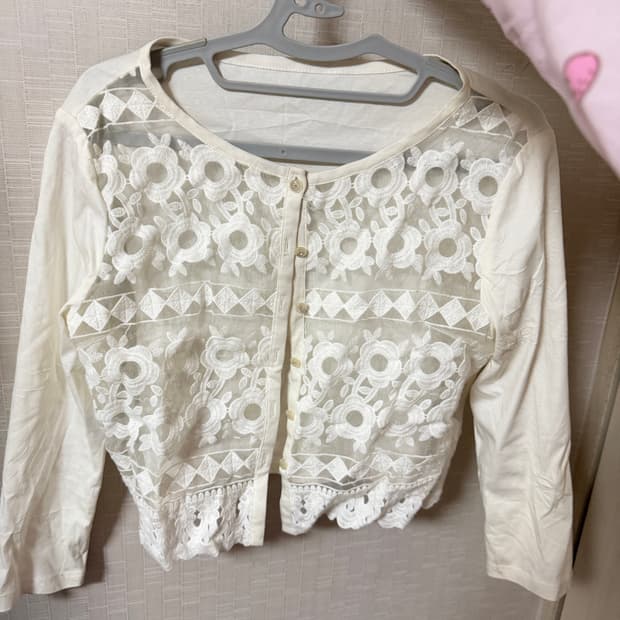 화이트 레이스 가디건 빈티지 모리걸 히메갸루 러블리