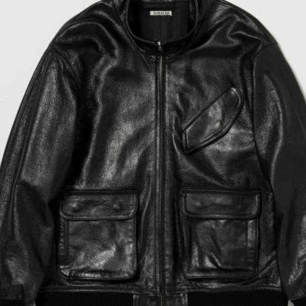 오라리 램 레더 블루종 