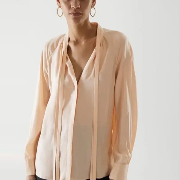 코스 COS 타이 블라우스 튜닉탑