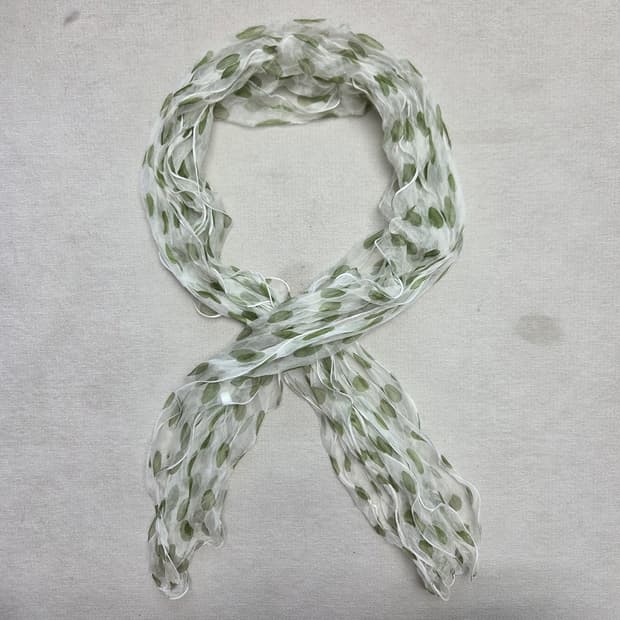 하구미 모리걸 세이지 그린 도트 스카프