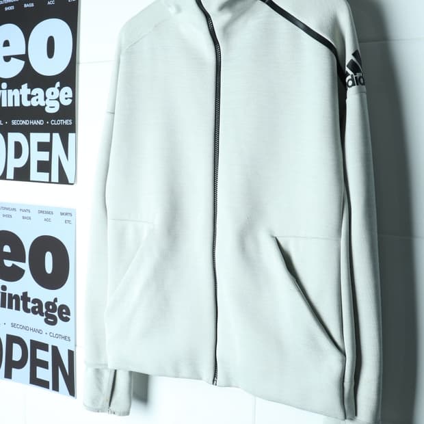 (L-XL) 아디다스 후드집업 라이트그레이 폴리 올드스쿨-H35706