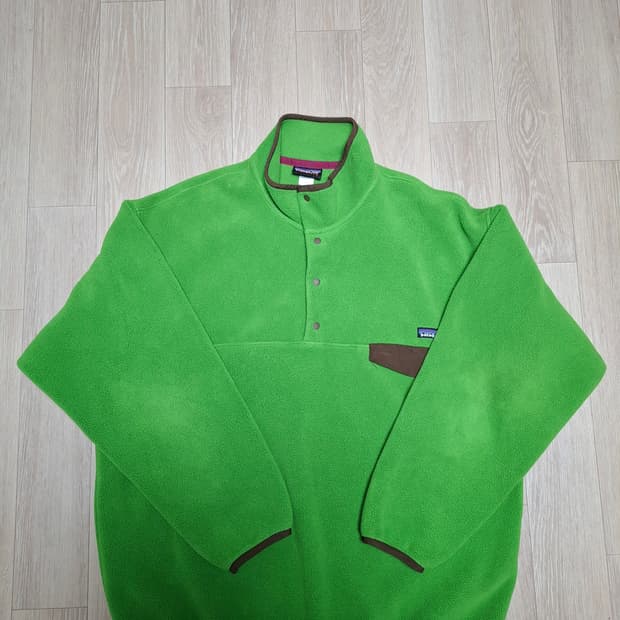 XL 파타고니아 초록색 풀오버 신칠라 플리스 라임그린