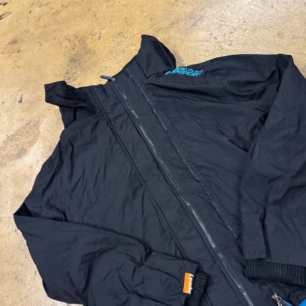 [정품/2XL] 슈퍼드라이 블랙 집업 점퍼 b15