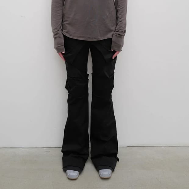 오픈와이와이 gathered bootcut pants 블랙 s