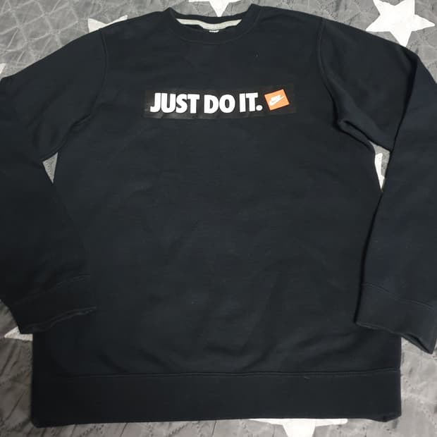 나이키 저스트두잇 박스로고 기모 맨투맨 블랙 (S)