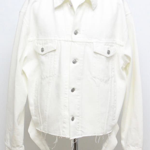 발렌시아가 로고 화이트 데님 자켓