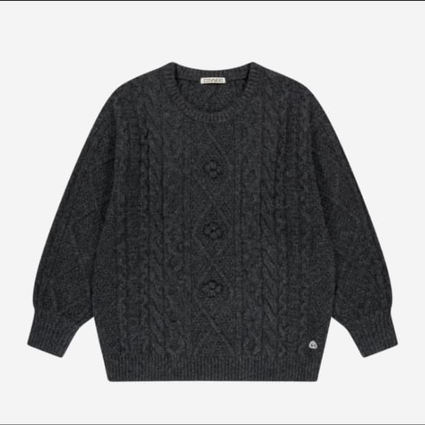 코이세이오 폼폼니트 차콜