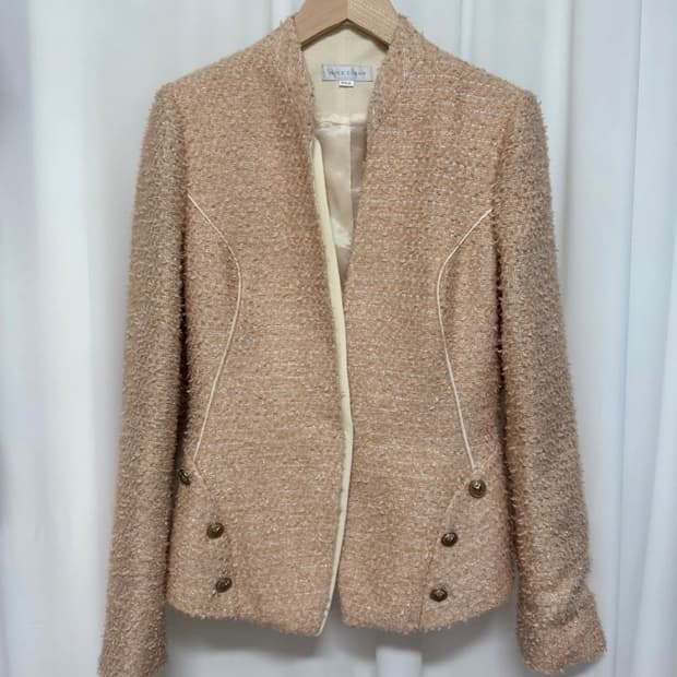 나이스클랍 베이지 트위드 자켓