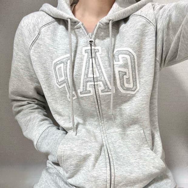 M/갭 올그레이 후드집업/GAP/백메란지/브랜드/옷/교복아우터/희귀/여성