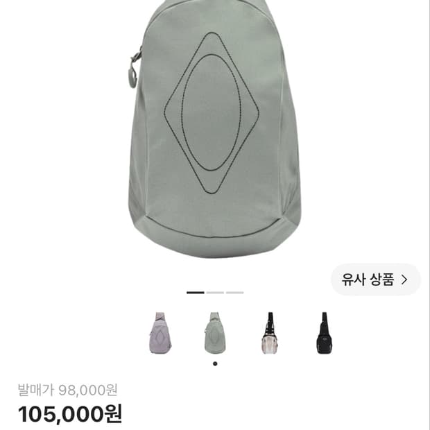 미스치프 롬버스 포켓 슬링백 카키 베이지