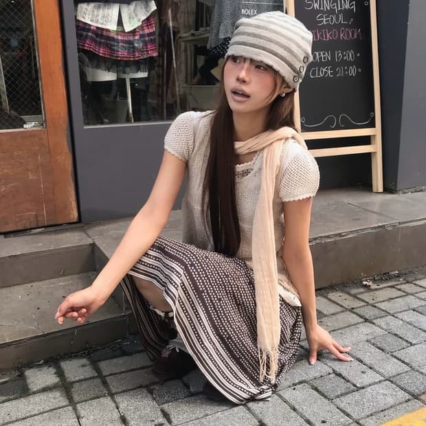 𖤐모카 베이지 걸set𖤐 