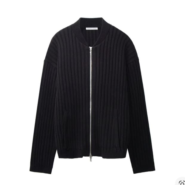 3) 폴리테루 휴먼인덱스 휴먼 니트 집 업 블랙