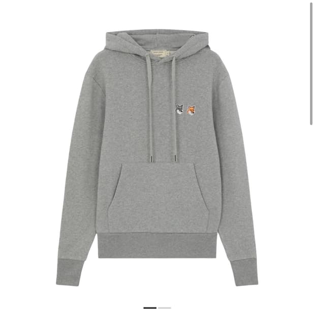 메종키츠네 더블 폭스 그레이 후드티 