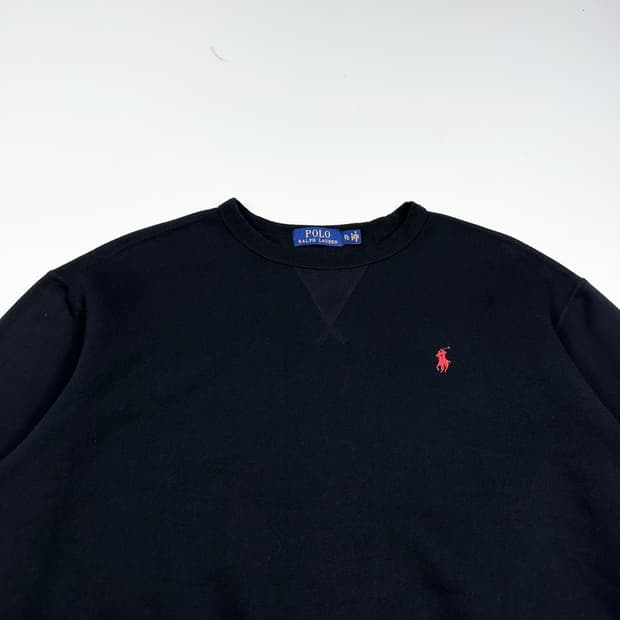 폴로 랄프로렌 포니 블랙 크루넥 맨투맨 (XL)