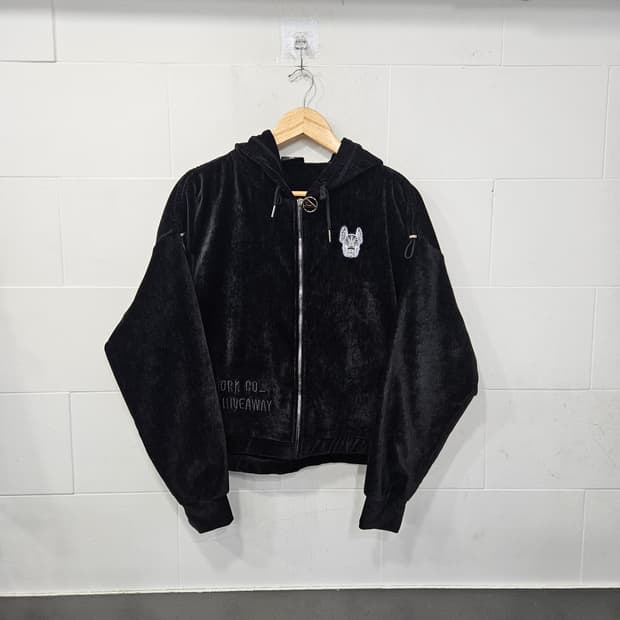 라이프워크 벨벳 후드 집업 