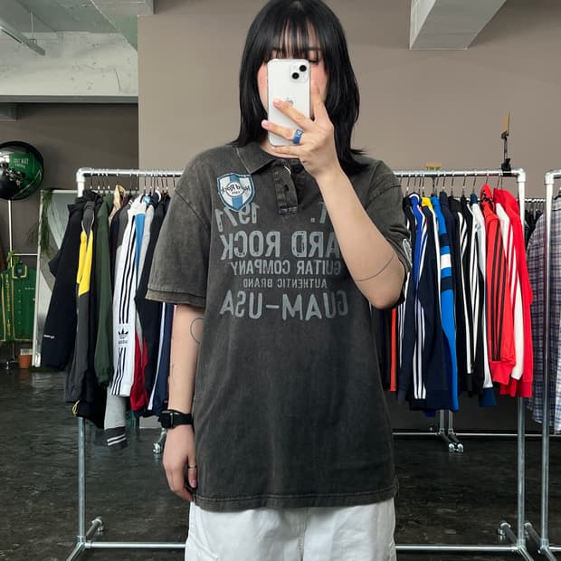 하드락카페 카라 반팔 티셔츠