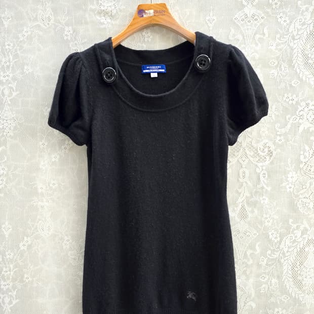 버버리 블루 라벨 반팔니트 케시미어 혼방