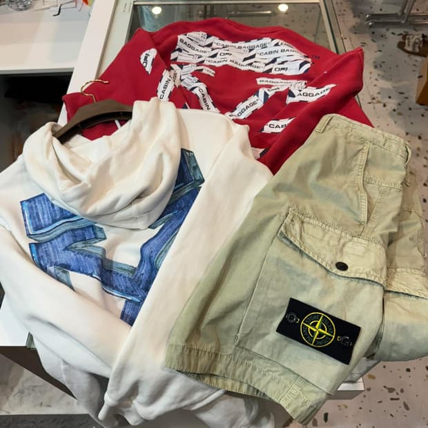 오프화이트 맨투맨,후드티 스톤 반바지 일괄 급처