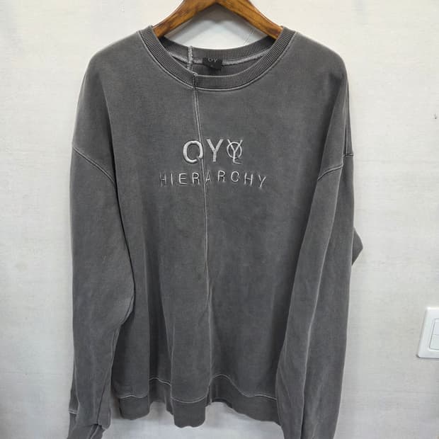 Oy 오버사이즈 절개 피그먼트 맨투맨 xxl