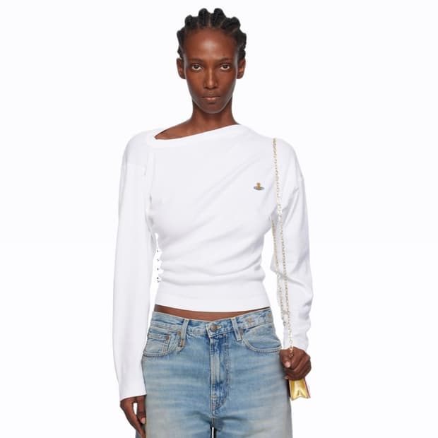 [XS,S,M,L]비비안웨스트우드 25fw 헤보 탑/화이트