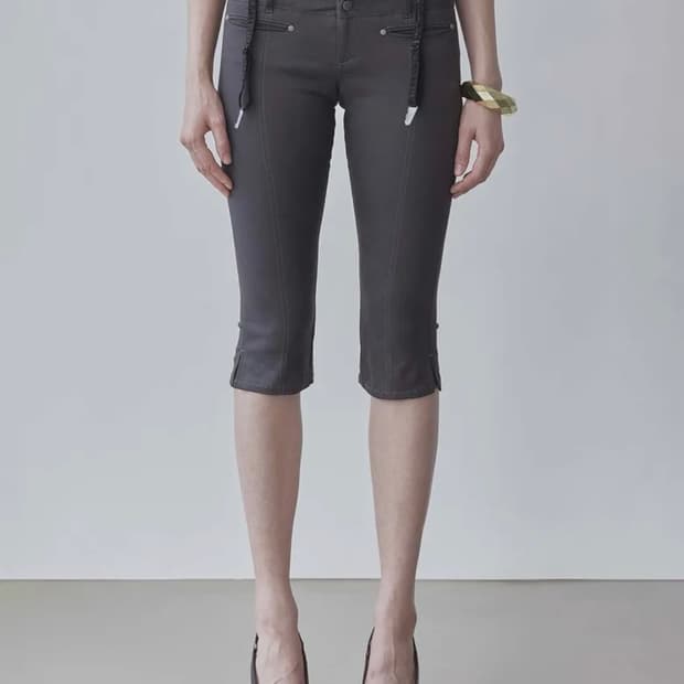 90s Cotton Capri Pants Charcoal