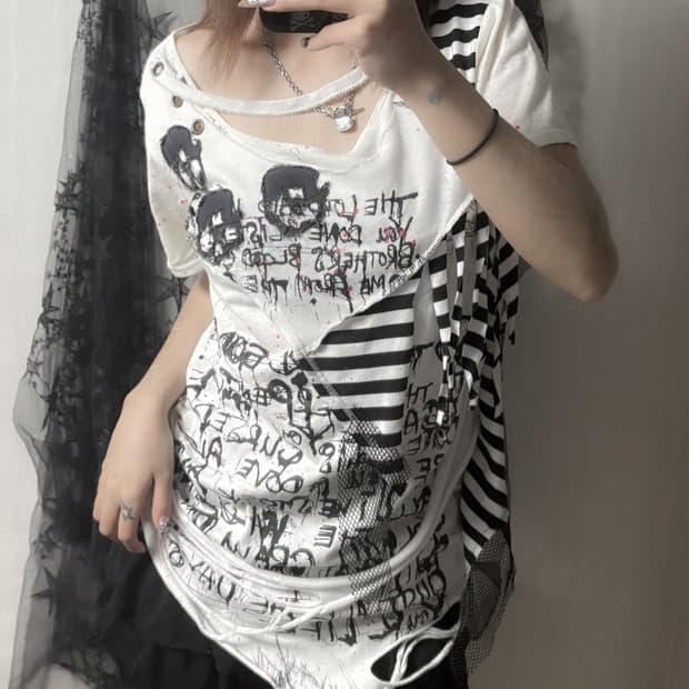 h.anarchy 펑크 반팔