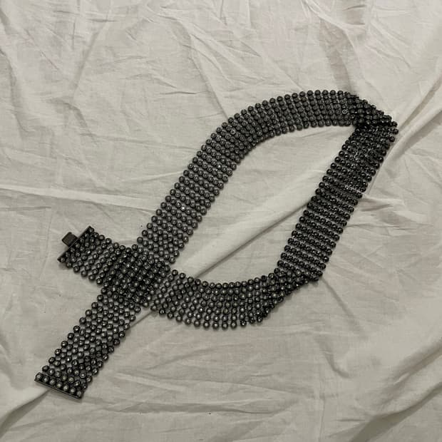 비즈 메탈 체인 벨트 /y2k 