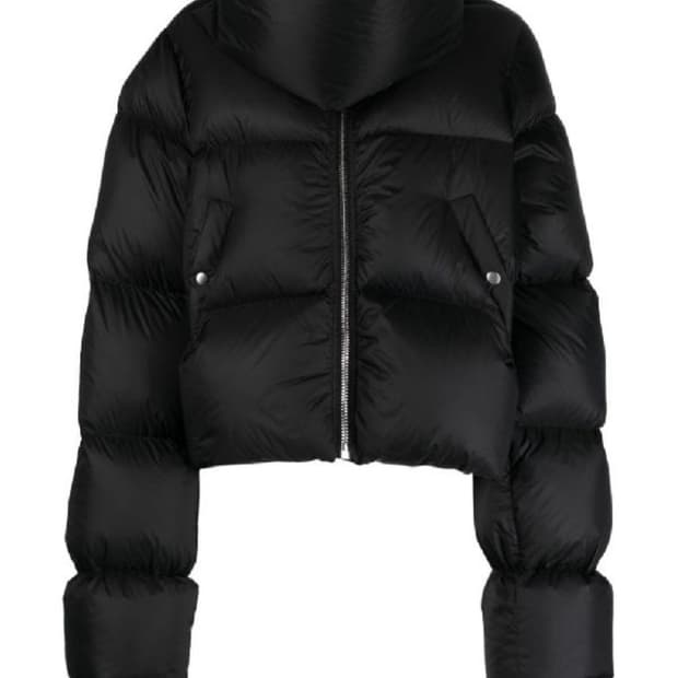 릭오웬스 룩소르 퍼넬넥 크롭 패딩 38size