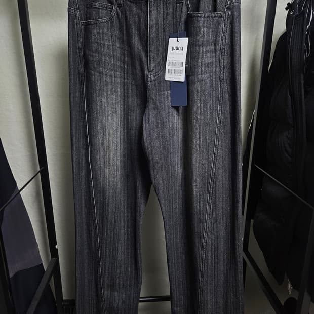 준지 25FW 슬럽데님 오블리크 팬츠 - 블랙