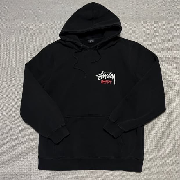 스투시 오사카 블랙 후드티