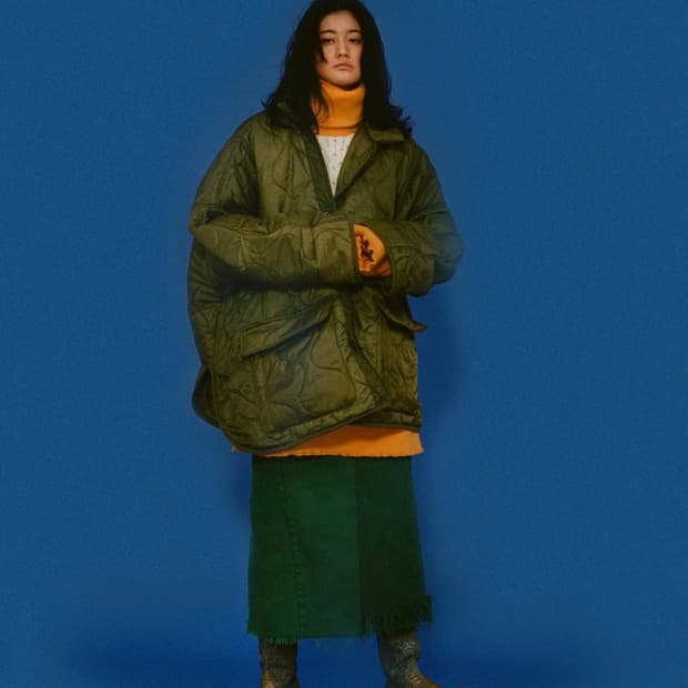 77circa 나나나나서카 라이너 퀼팅 오버 자켓