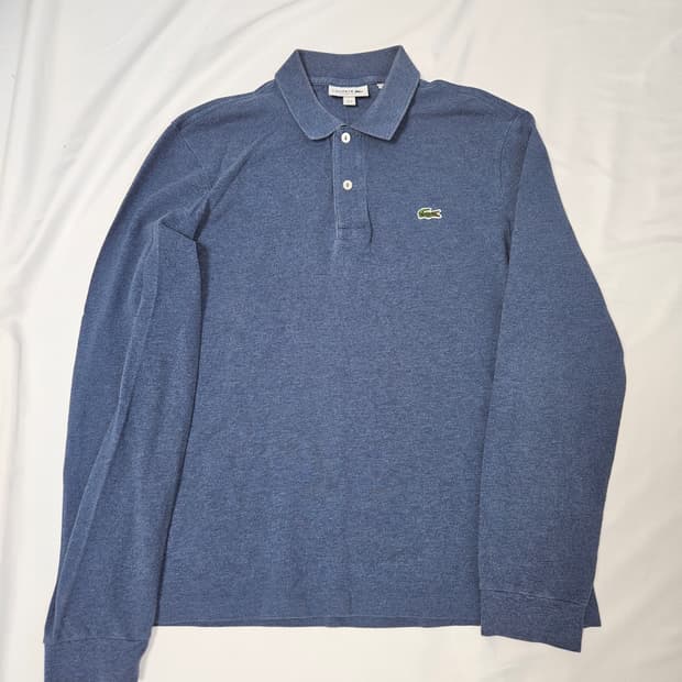 라코스테 클래식핏 블루 긴팔 카라티 티셔츠 pk 폴로 슬리브 M 남성