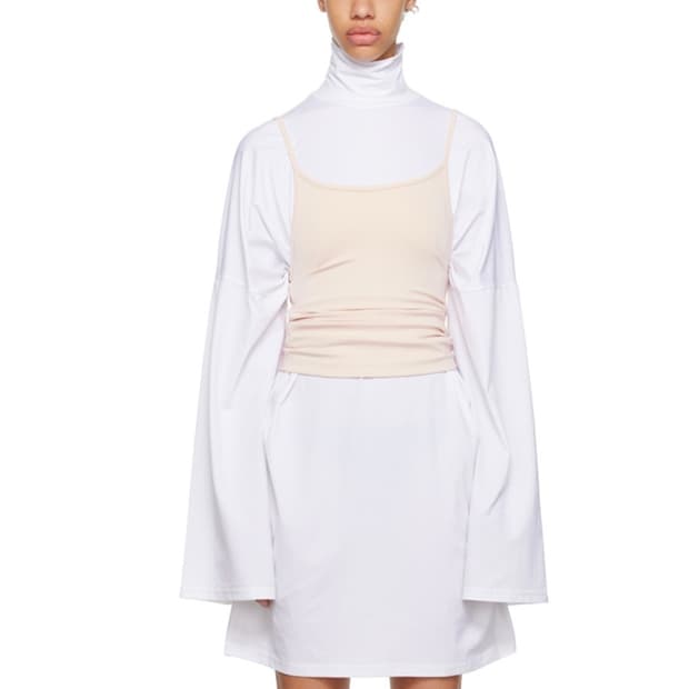 MM6 beige & white  layered mini dress