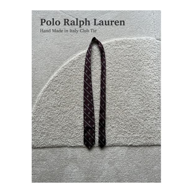 폴로 랄프로렌 핸드메이드 이태리 클럽 실크 타이