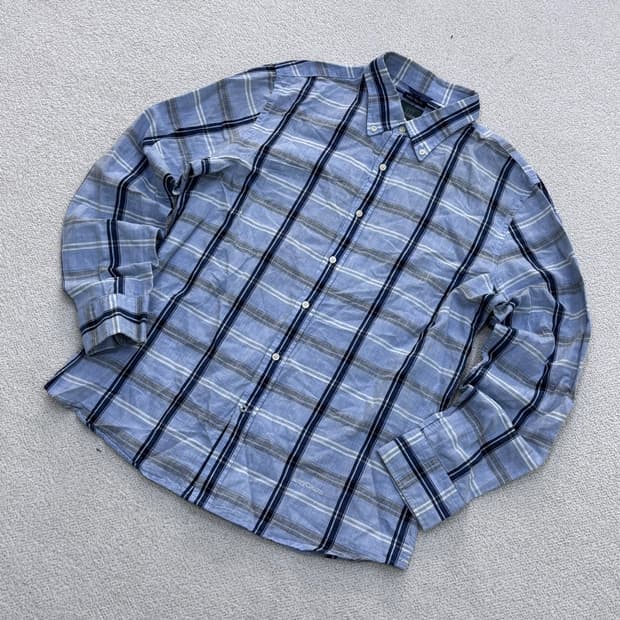 105 헨리코튼 슬림핏 체크 긴팔 셔츠 0423E