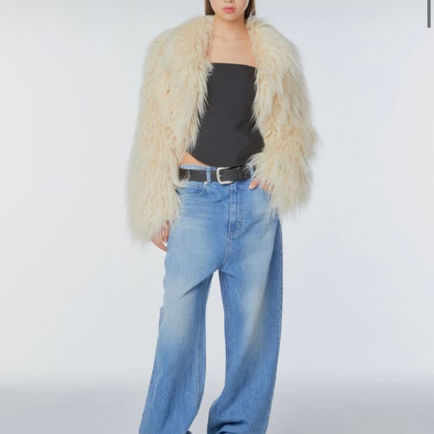 오버사이즈 에코 퍼 자켓