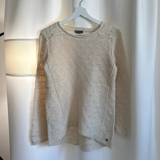 [EDDIE BAUER] ivory punching knit