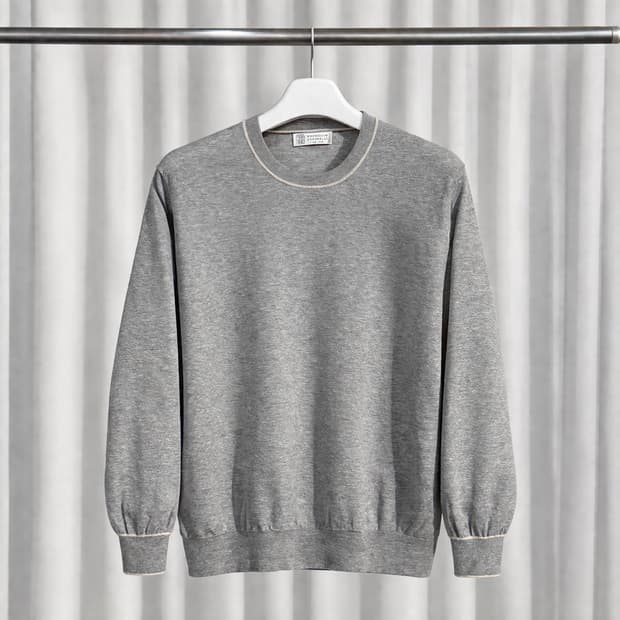 A+ / 54 (105-110) 브루넬로 쿠치넬리 코튼 크루넥 니트