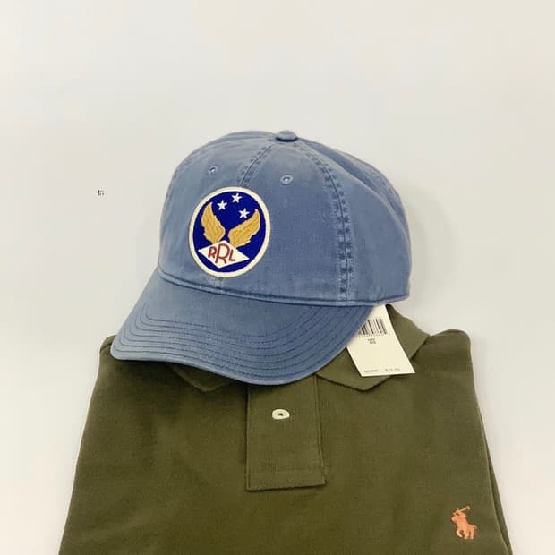 RRL 더블알엘 가먼트 다잉 트윌 볼캡 블루 (새상품)