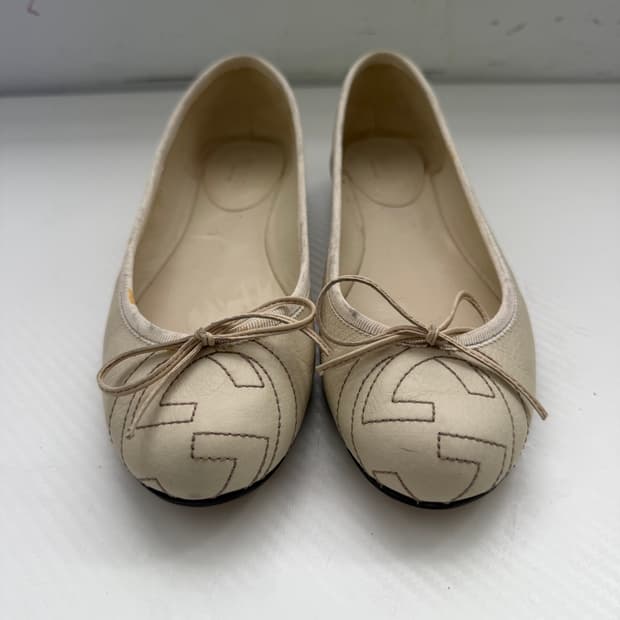 정품) 구찌 GG 캔버스 발레리나 플랫슈즈 36