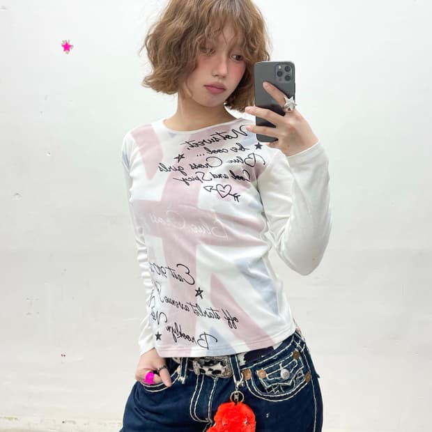 Lace American flag lettering sleeve 