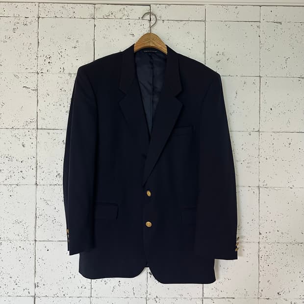 100 빈티지 금장 버튼 블레이저 네이비