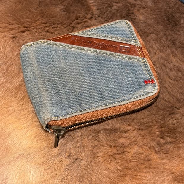   Diesel Vintage Denim Leather Wallet