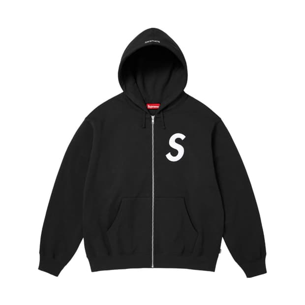 슈프림 S 로고 후드집업 블랙 L